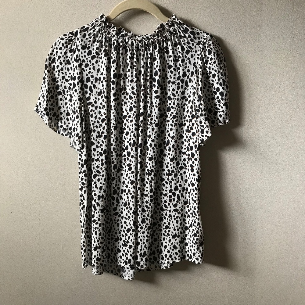 NWOT Gap Shirred Leopard Print Blouse Top